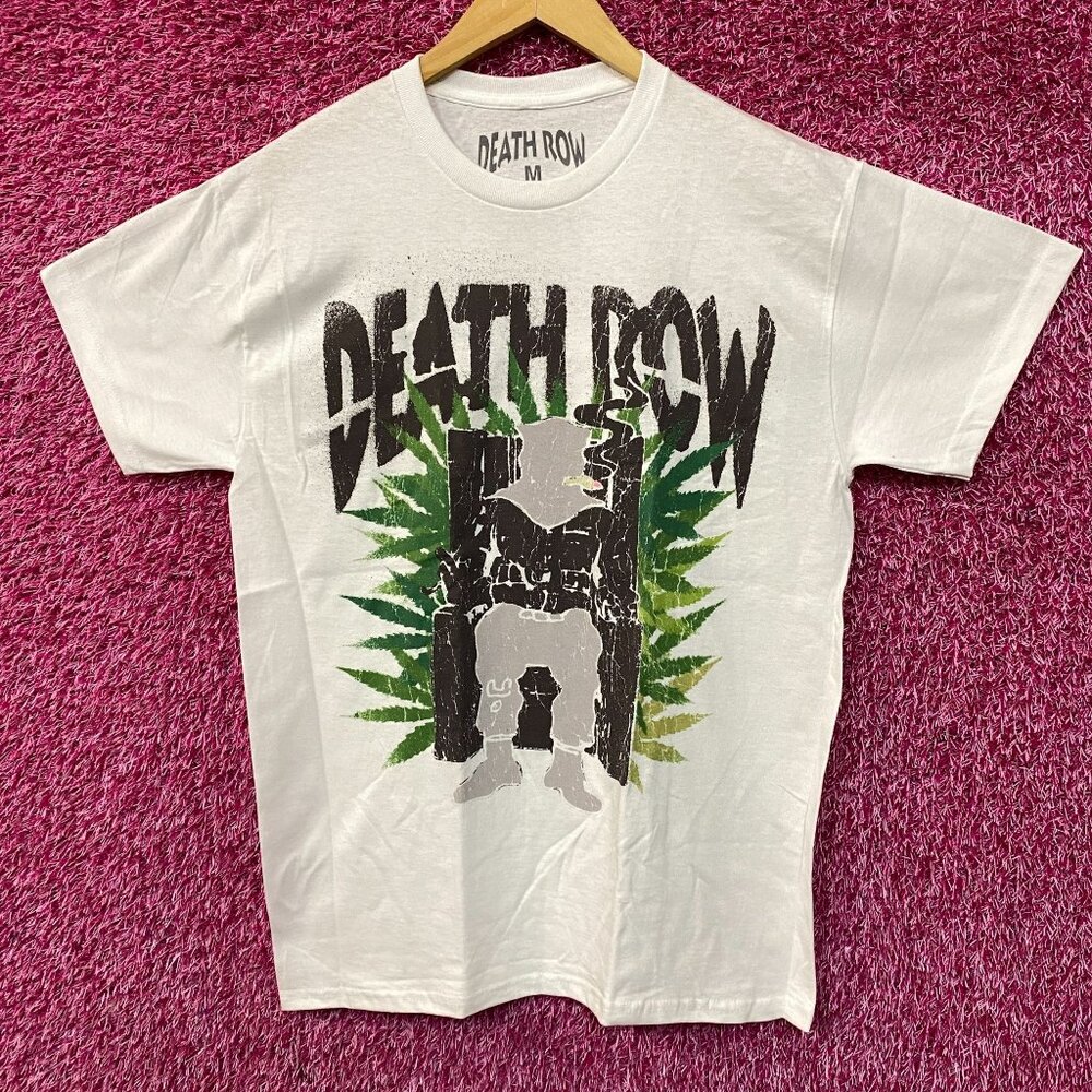 Death Row Records Puffy Electric Chair Inmate Logo Rap Tee Medium